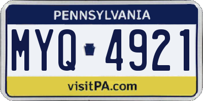 PA license plate MYQ4921