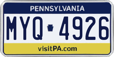 PA license plate MYQ4926