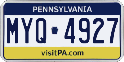PA license plate MYQ4927