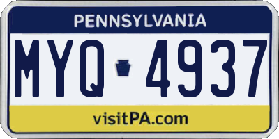 PA license plate MYQ4937