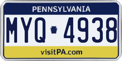 PA license plate MYQ4938
