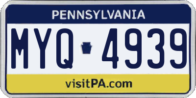PA license plate MYQ4939
