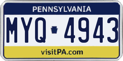 PA license plate MYQ4943