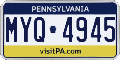 PA license plate MYQ4945