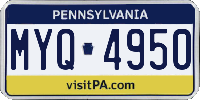 PA license plate MYQ4950