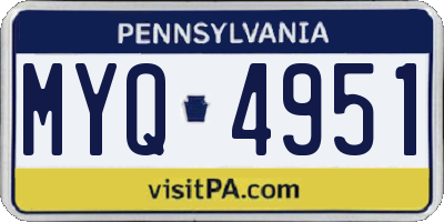 PA license plate MYQ4951