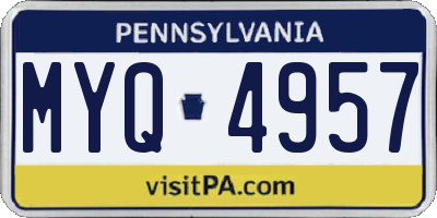 PA license plate MYQ4957