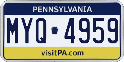 PA license plate MYQ4959