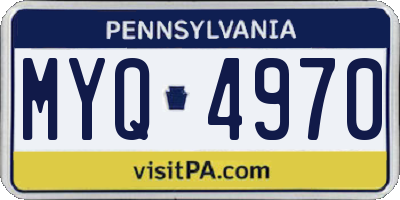 PA license plate MYQ4970