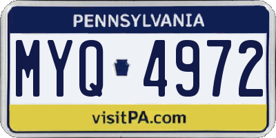PA license plate MYQ4972