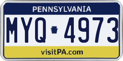 PA license plate MYQ4973