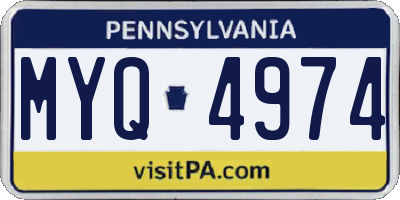 PA license plate MYQ4974