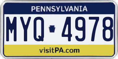 PA license plate MYQ4978