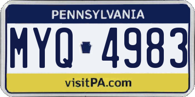 PA license plate MYQ4983