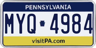 PA license plate MYQ4984