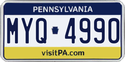 PA license plate MYQ4990