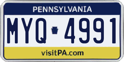 PA license plate MYQ4991