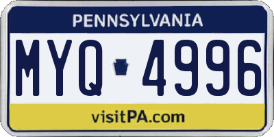 PA license plate MYQ4996