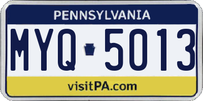 PA license plate MYQ5013