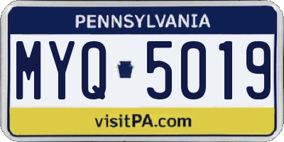 PA license plate MYQ5019