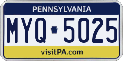 PA license plate MYQ5025