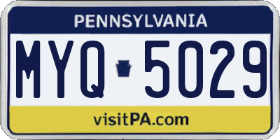 PA license plate MYQ5029