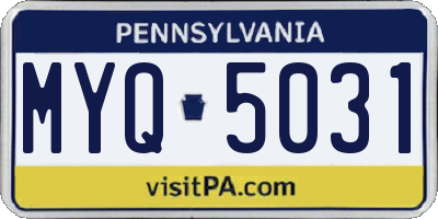 PA license plate MYQ5031
