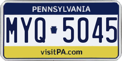 PA license plate MYQ5045