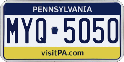 PA license plate MYQ5050