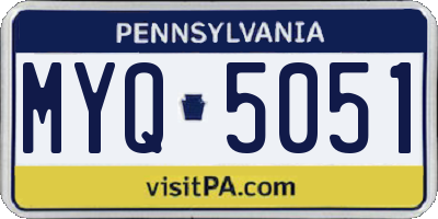 PA license plate MYQ5051