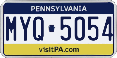 PA license plate MYQ5054