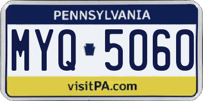 PA license plate MYQ5060