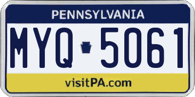 PA license plate MYQ5061