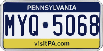 PA license plate MYQ5068