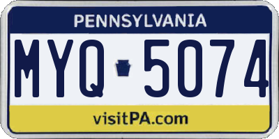 PA license plate MYQ5074