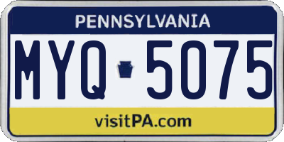 PA license plate MYQ5075
