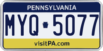 PA license plate MYQ5077
