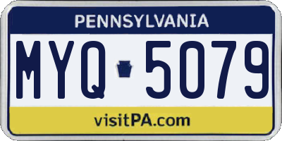 PA license plate MYQ5079