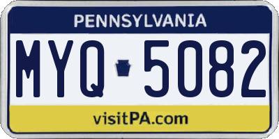 PA license plate MYQ5082