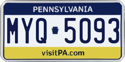 PA license plate MYQ5093