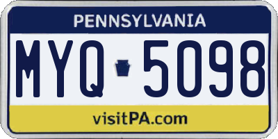 PA license plate MYQ5098