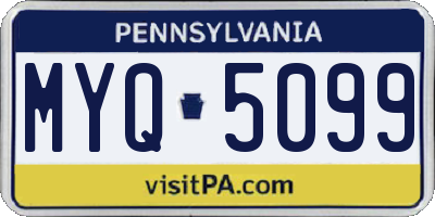 PA license plate MYQ5099