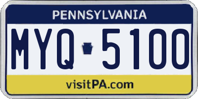 PA license plate MYQ5100