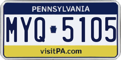 PA license plate MYQ5105