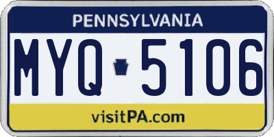 PA license plate MYQ5106