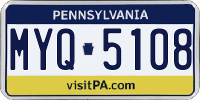 PA license plate MYQ5108