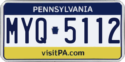 PA license plate MYQ5112