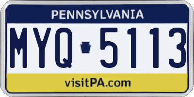 PA license plate MYQ5113