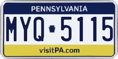 PA license plate MYQ5115