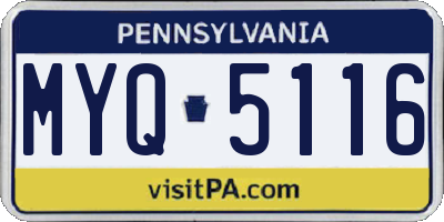 PA license plate MYQ5116